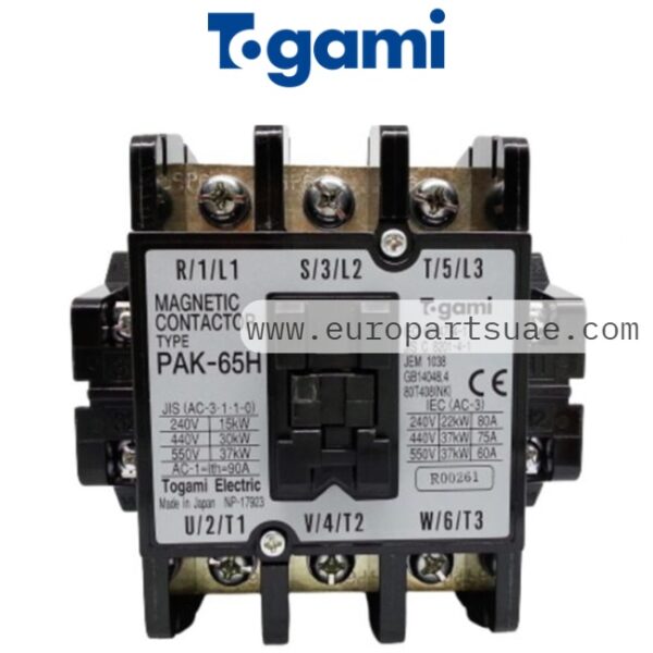 Magnetic Contactor Togami Electric PAK-65H 240V